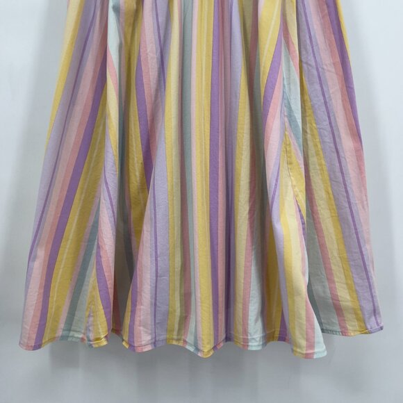 Torrid Plus Pastel Stripe Tie Front Sundress Knee Length Size 1X - Picture 4 of 11